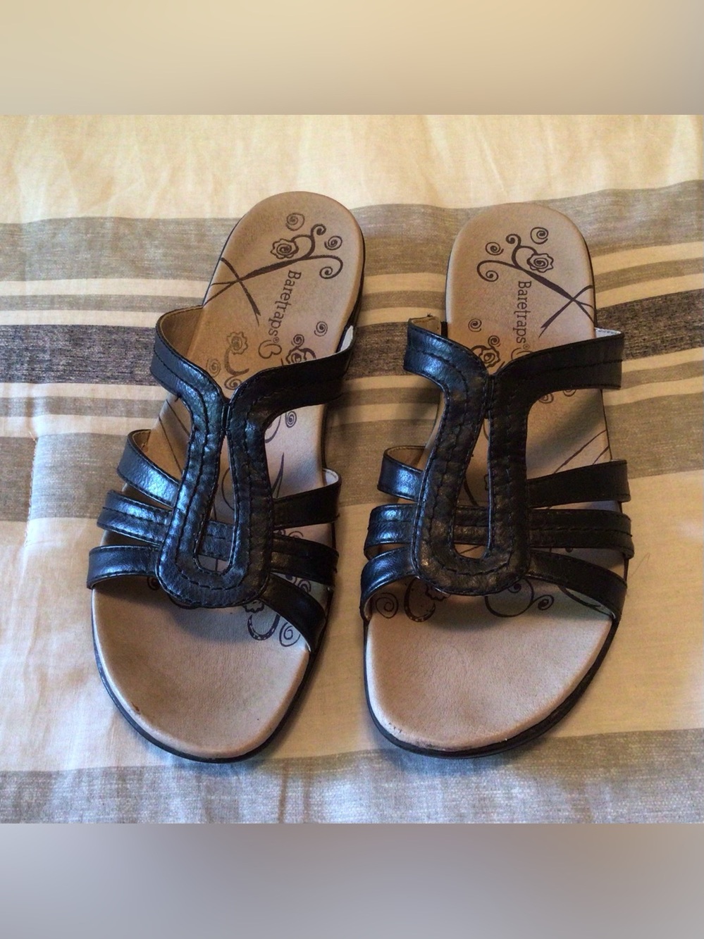 Baretraps JAXSON Black Slides Sz 7.5M